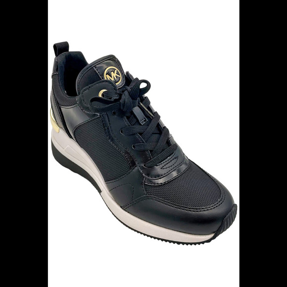 Michael Kors Women's Crista Trainer Tech Canvas Lace Up Sneakers Black - Medium - Picture 1 of 3